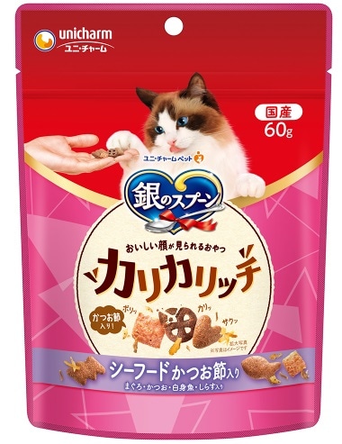 【お取り寄せ】銀のスプーン おいしい顔が見られるおやつ カリカリシーフードかつお節入り 60g
