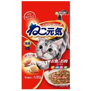 【お取り寄せ】ねこ元気 お魚とお肉ミックス まぐろ白身魚チキン野菜 1.0kg