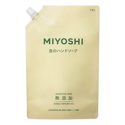 【お取り寄せ】ミヨシ 無添加せっけん 泡のハンドソープ つめかえ用 1000ml