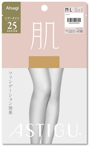 アスティーグ 肌 25デニール シアータイツ M−L ピンクオークル