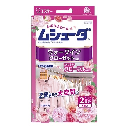 かおりふわっと ムシューダ ウォークインクローゼット専用 やわらかフローラル 3個入