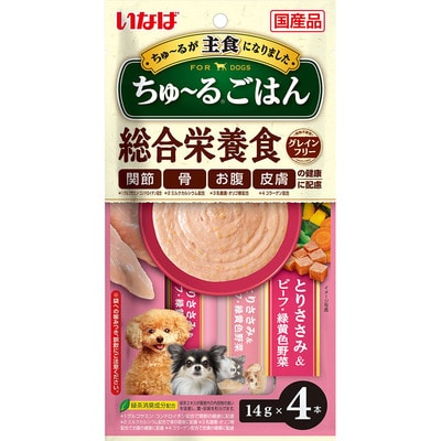 ちゅ〜るごはん とりささみ&ビーフ・緑黄色野菜 14g×4本