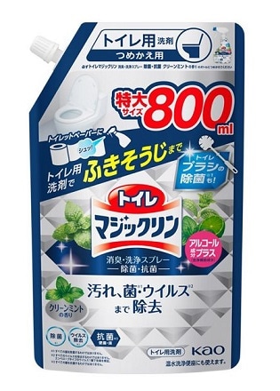 【販売終了しました】トイレマジックリン 消臭・洗浄スプレー 除菌・抗菌 つめかえ用 800ml