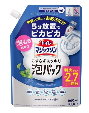 【販売終了しました】トイレマジックリン こすらずスッキリ泡パック ウォーターミントの香り つめかえ用 660ml