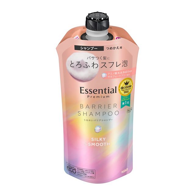 【販売終了しました】エッセンシャルプレミアム うるおいバリアシャンプー シルキー&スムース つめかえ 340ml