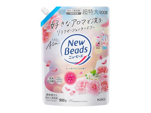 【販売終了しました】ニュービーズ ローズ&マグノリアの香り つめかえ用 900g