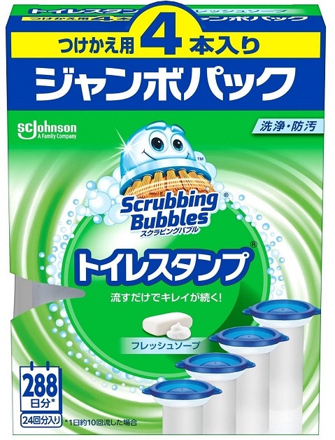 スクラビングバブル トイレスタンプ フレッシュソープ つけかえ用 4本パック