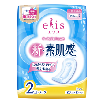 エリス 新・素肌感 ふつう〜多い昼 羽なし 26枚×2パック
