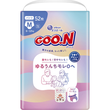 グーン ゆるうんちモレ0へ パンツ Mサイズ 52枚