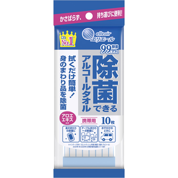 エリエール 除菌できるアルコールタオル 携帯用 10枚