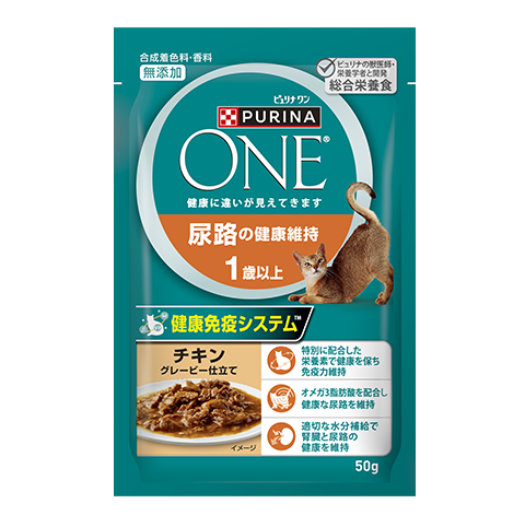 ピュリナ ワン 尿路の健康維持 1歳以上 チキングレービー仕立て 50g