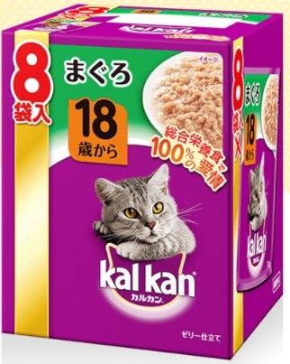 【販売終了しました】カルカン パウチ 18歳から まぐろ 70g×8袋