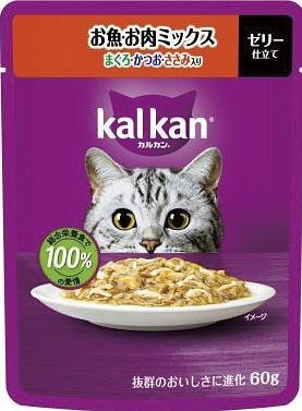 カルカンパウチ お魚・お肉ミックス(まぐろ・かつお・ささみ入り) 60g