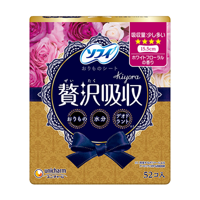 ソフィ Kiyora 贅沢吸収 ホワイトフローラルの香り 少し多い 52枚