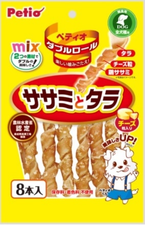 【お取り寄せ】ペティオ ダブルロール ササミとタラ チーズ入り 8本入