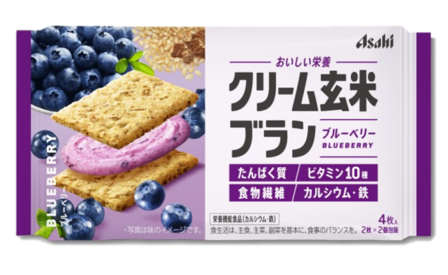 アサヒ クリーム玄米ブラン ブルーベリー 4枚