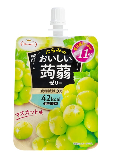 【販売終了しました】たらみ おいしい蒟蒻ゼリー マスカット味 150g