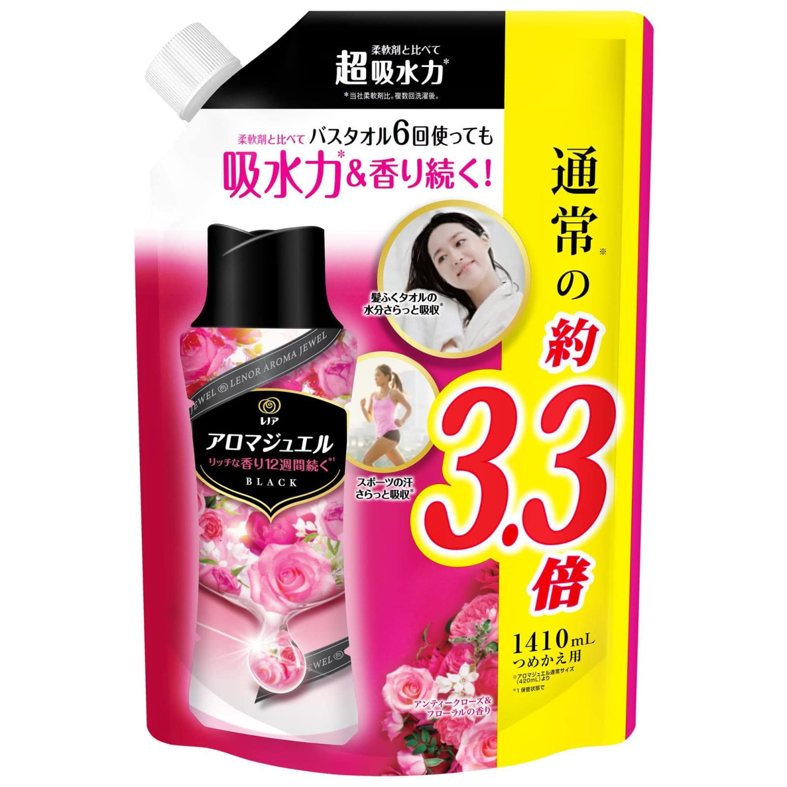 【販売終了しました】レノア アロマジュエル アンティークローズ&フローラル つめかえ用 超特大 1410ml