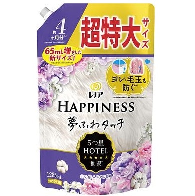 【販売終了しました】レノアハピネス 夢ふわタッチ リラックスナイトホワイトムスクの香り つめかえ用 超特大 1285ml