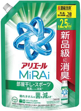 【お取り寄せ】アリエールミライ 超濃縮 部屋干し&スポーツ つめかえ用 超ジャンボ 800g