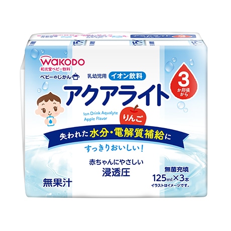 ベビーのじかん アクアライト りんご 125mlx3