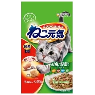 【お取り寄せ】ねこ元気 お魚と野菜ミックス まぐろかつお白身魚野菜 1.0kg