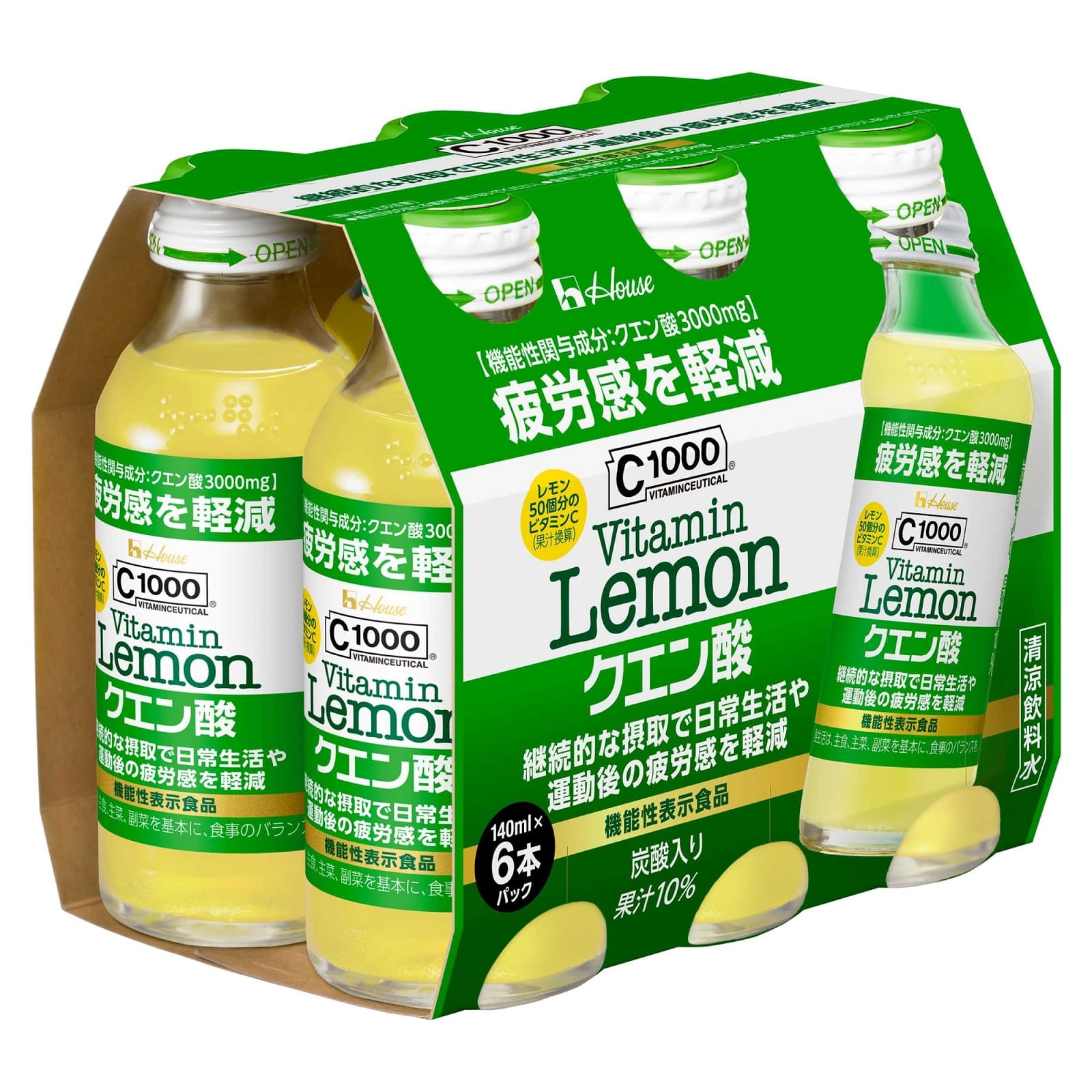 【お取り寄せ】【機能性表示食品】C1000 ビタミンレモン クエン酸 140ml×6本