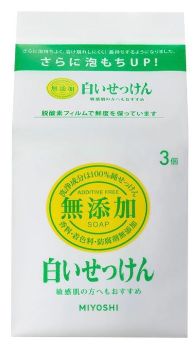 ミヨシ 無添加 白いせっけん 108gX3個
