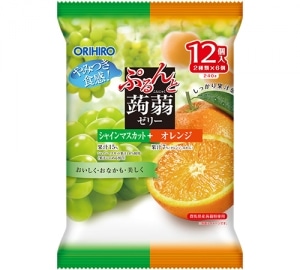 ぷるんと蒟蒻ゼリー シャインマスカット+オレンジ 12個