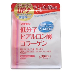 オリヒロ 低分子ヒアルロン酸 コラーゲン 袋タイプ 180g