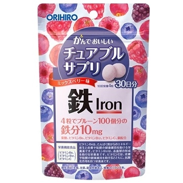 オリヒロ かんでおいしいチュアブルサプリ 鉄 120粒