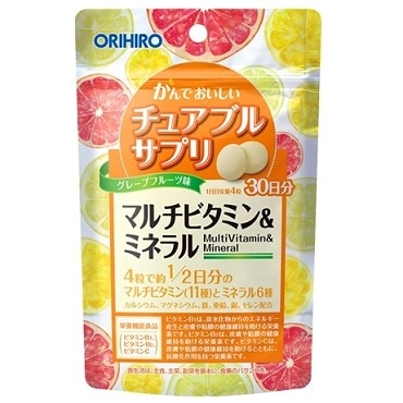 オリヒロ かんでおいしいチュアブルサプリ マルチビタミン&ミネラル 120粒