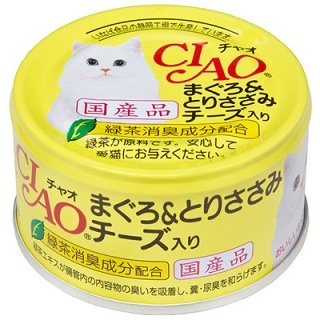 【お取り寄せ】CIAO(チャオ) まぐろ&とりささみチーズ入り 85g