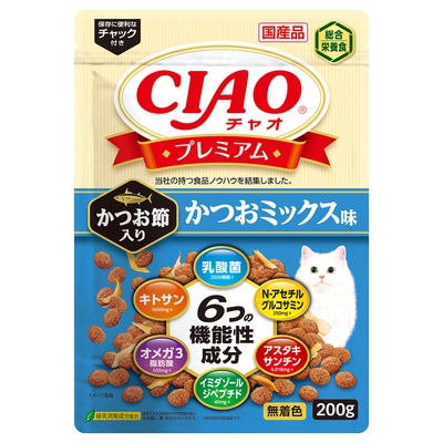 【お取り寄せ】CIAOプレミアム ドライかつお節入り かつおミックス味 200g