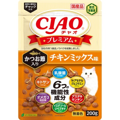【お取り寄せ】CIAOプレミアム ドライかつお節入り チキンミックス味 200g