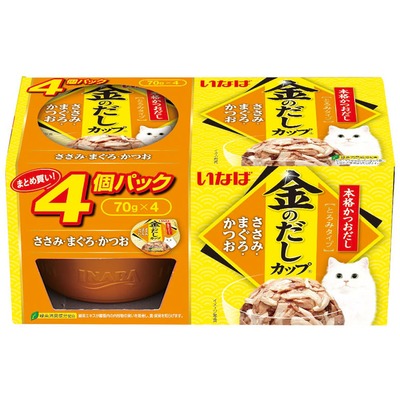 いなば 金のだしカップ 4個パック ささみ・まぐろ・かつお