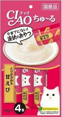 CIAO(チャオ) ちゅ〜る とりささみ&甘えび 14g×4本