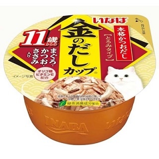 いなば 金のだしカップ 11歳からのまぐろ・かつお・ささみ入り 70g