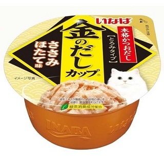 【販売終了しました】いなば 金のだしカップ ささみほたて味 70g