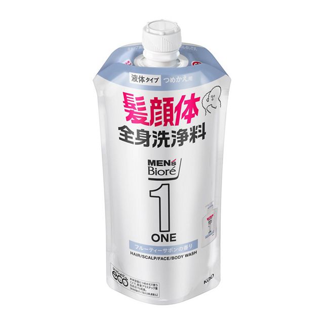 メンズビオレONE オールインワン全身洗浄料 フルーティーサボンの香り つめかえ用 340ml