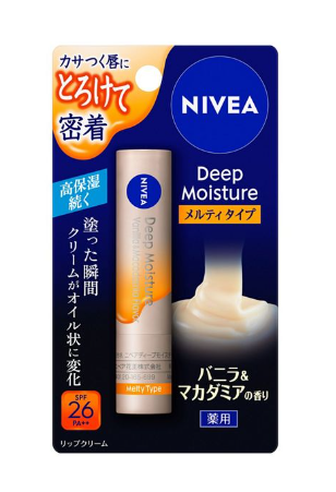 ニベア ディープモイスチャーリップ メルティ バニラ&マカダミア 2.2g
