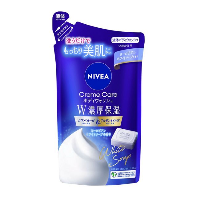 ニベア クリームケアボディウォッシュ W濃厚保湿 ヨーロピアンホワイトソープの香り つめかえ用 340ml