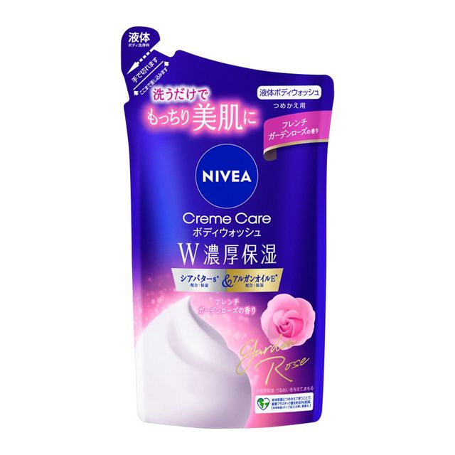 ニベア クリームケアボディウォッシュ W濃厚保湿 フレンチガーデンローズの香り つめかえ用 340ml