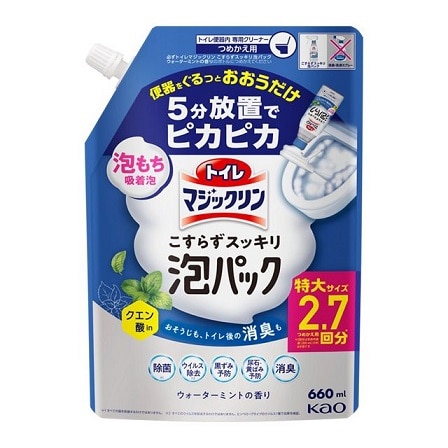 トイレマジックリン こすらずスッキリ泡パック ウォーターミントの香り つめかえ用 660ml