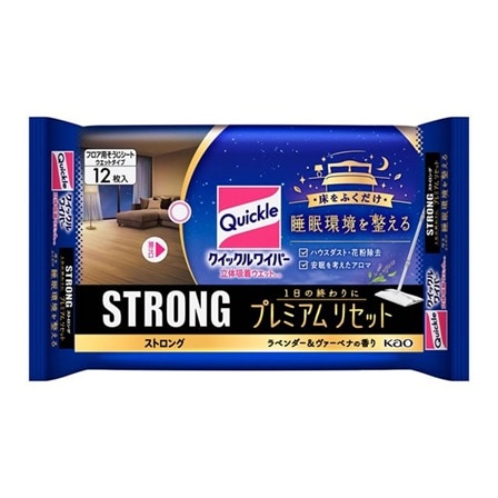 クイックルワイパー 立体吸着ウエット ストロング プレミアムリセット 12枚入