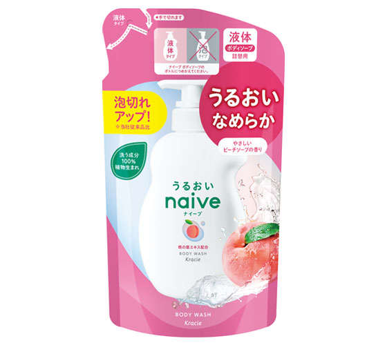 【お取り寄せ】ナイーブ ボディソープ 桃の葉 つめかえ用 360ml