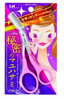 貝印 クシ付眉ハサミ ピンク