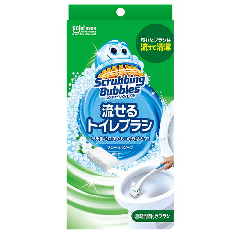 スクラビングバブル 流せるトイレブラシ フローラルソープ 本体