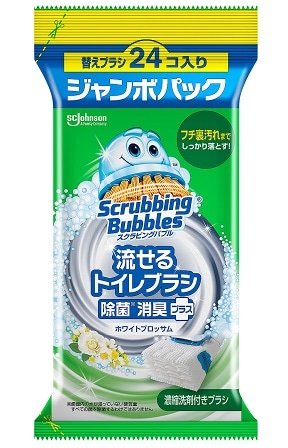 【お取り寄せ】スクラビングバブル 流せるトイレブラシ ホワイトブロッサム つけ替え用ブラシ 24個