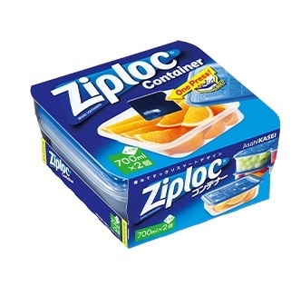 ジップロックコンテナー 正方形700ml 2個